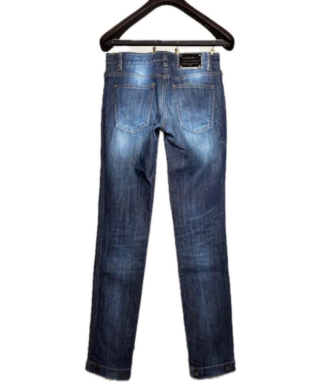 DOLCE&GABBANA Синие хлопковые джинсы слим, фото 2