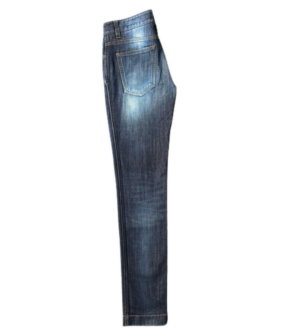 DOLCE&GABBANA Синие хлопковые джинсы слим, фото 5