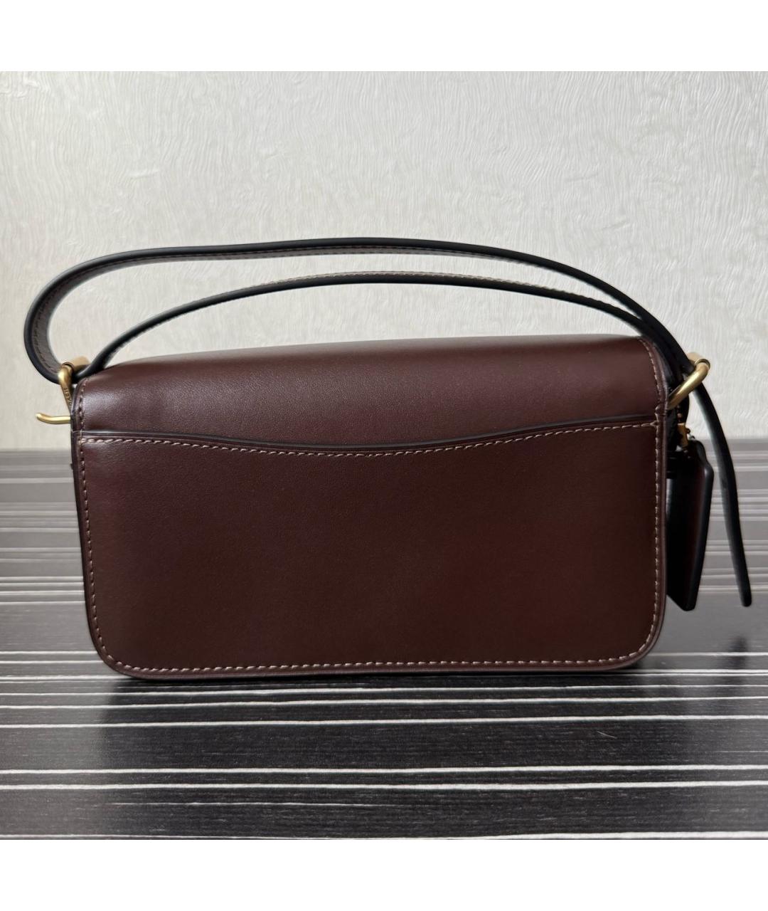 COACH Коричневая кожаная сумка через плечо, фото 3