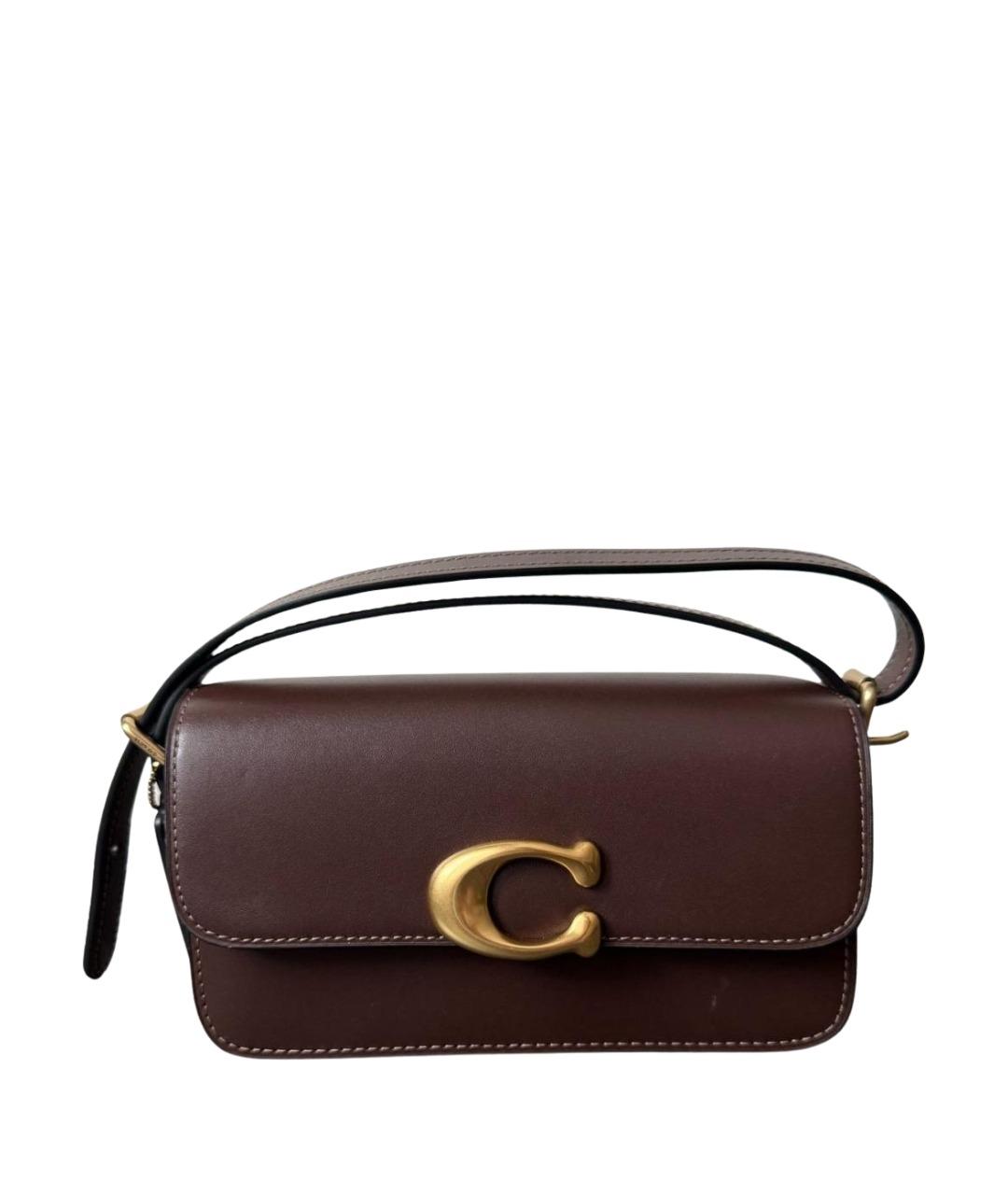 COACH Коричневая кожаная сумка через плечо, фото 1