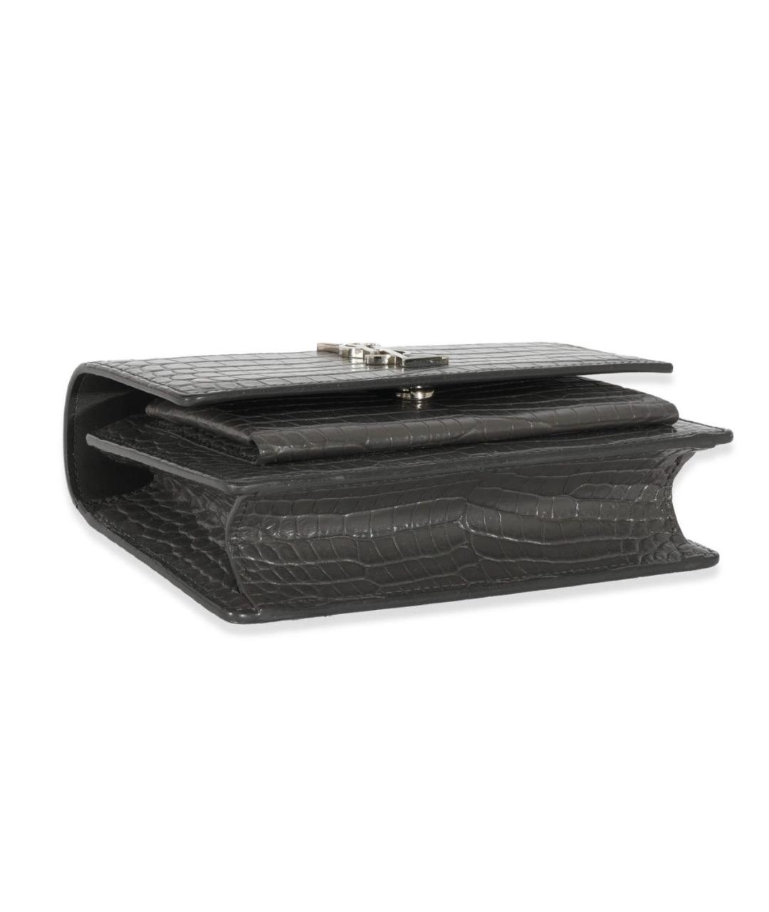 SAINT LAURENT Серая кожаная сумка через плечо, фото 6