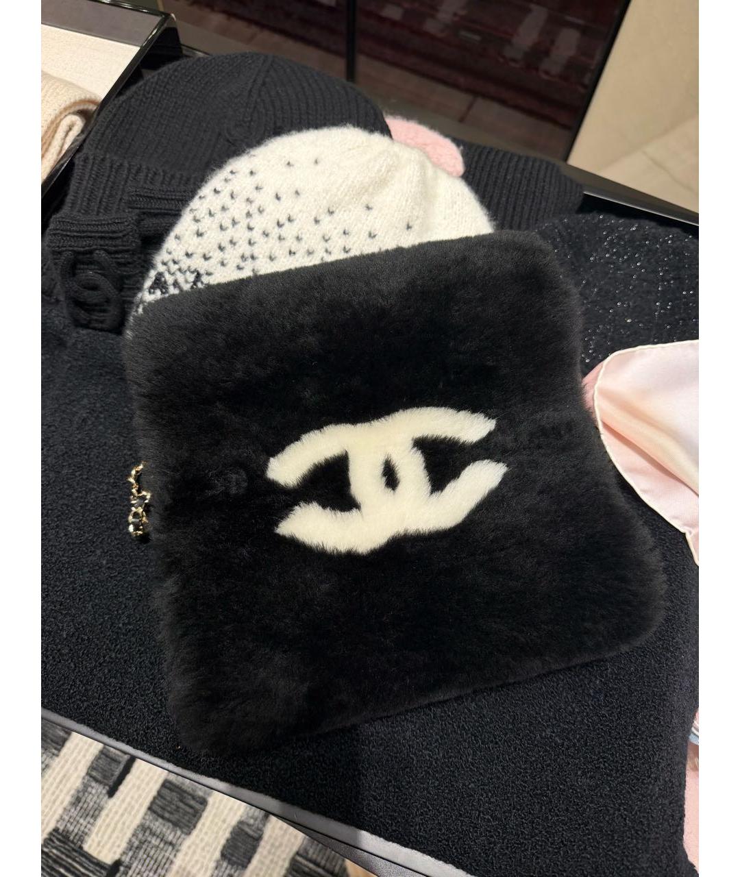 CHANEL Черные варежки, фото 3