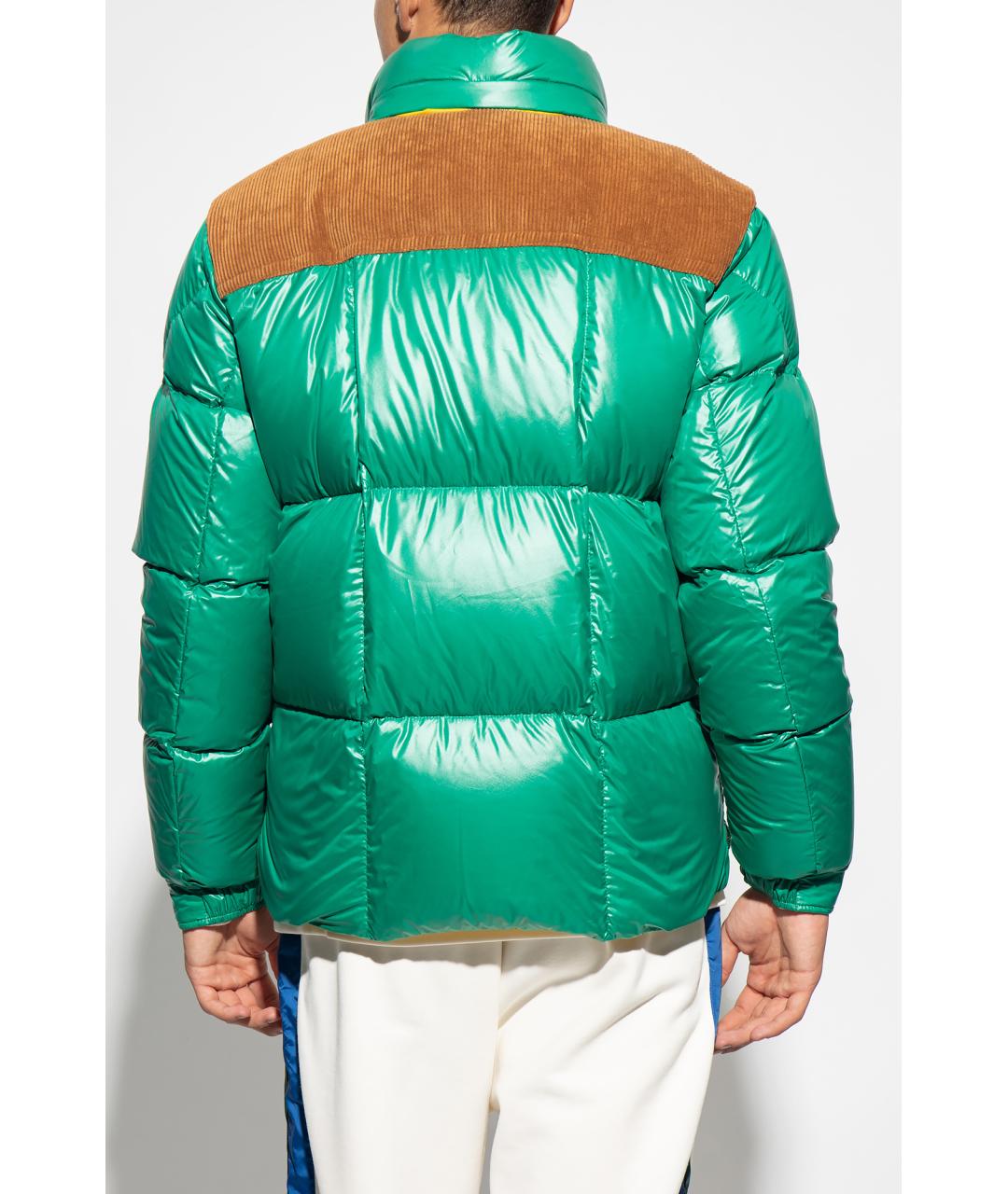 MONCLER Зеленый полиэстеровый пуховик, фото 3