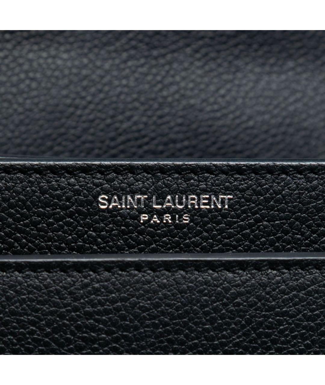 SAINT LAURENT Черная кожаная сумка через плечо, фото 4