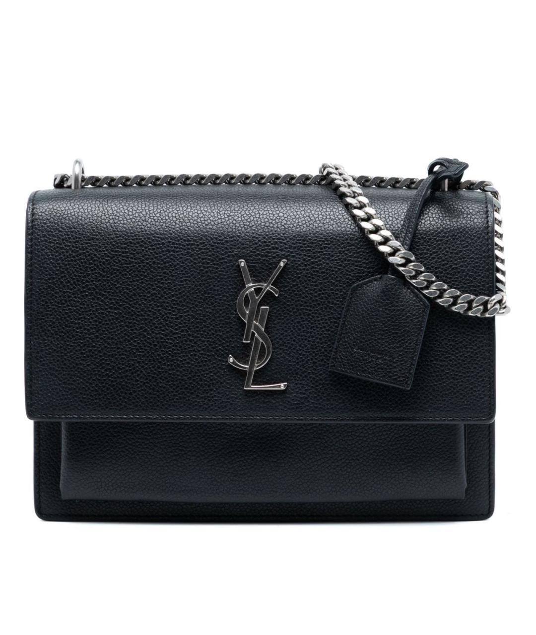 SAINT LAURENT Черная кожаная сумка через плечо, фото 6