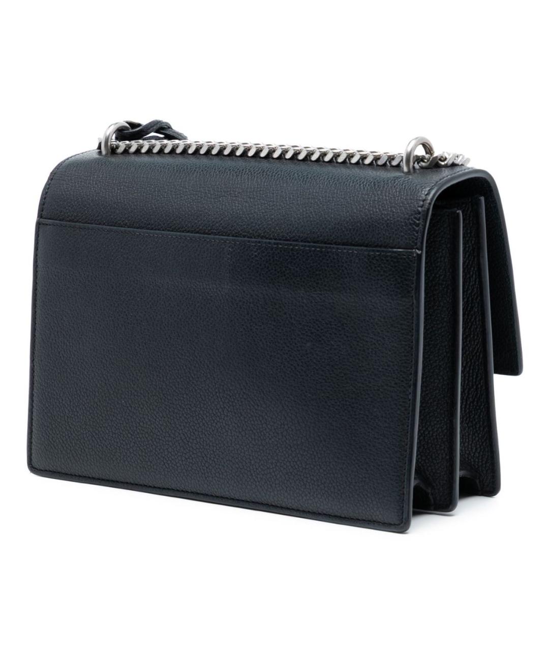 SAINT LAURENT Черная кожаная сумка через плечо, фото 1