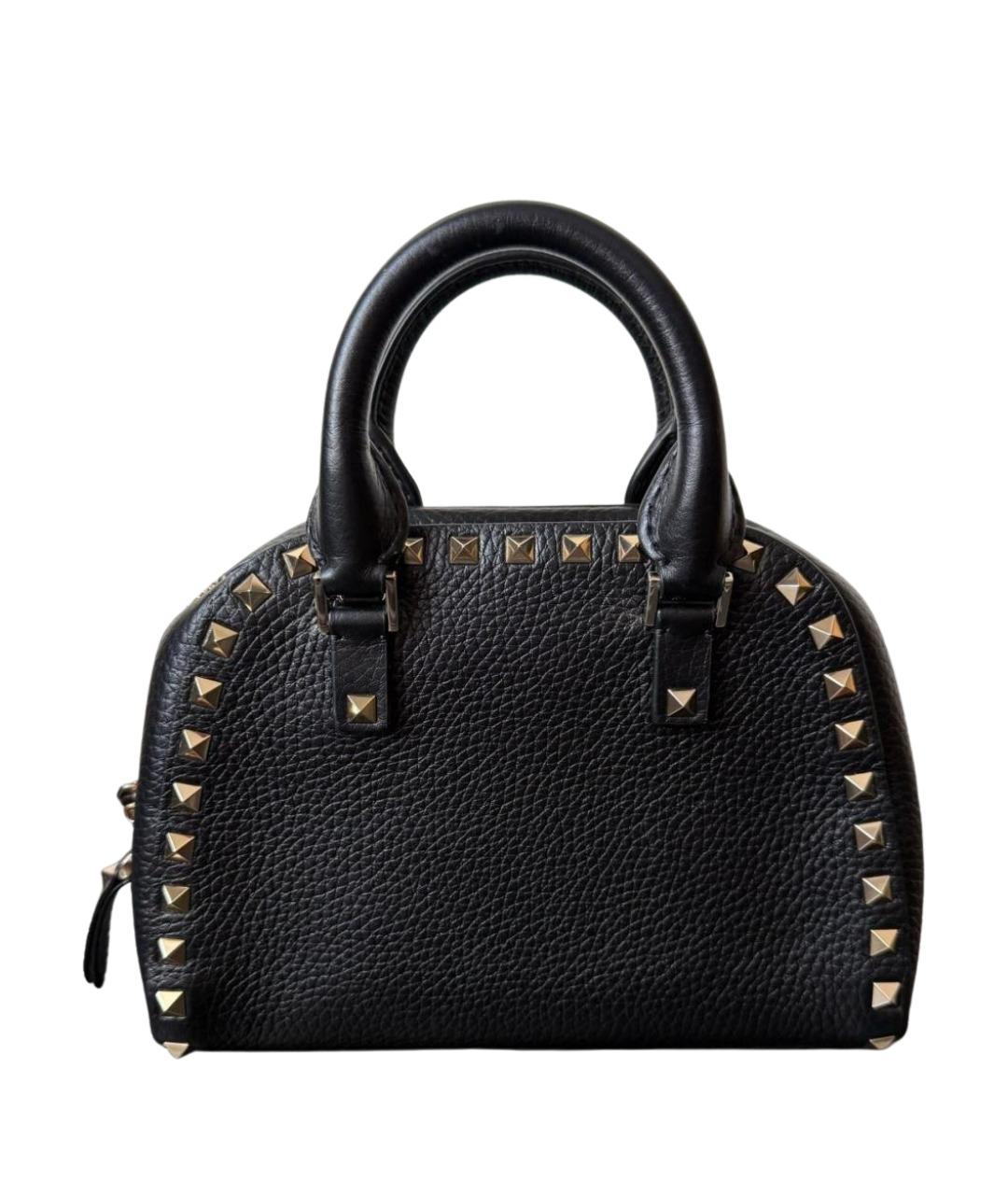 VALENTINO Черная кожаная сумка с короткими ручками, фото 1