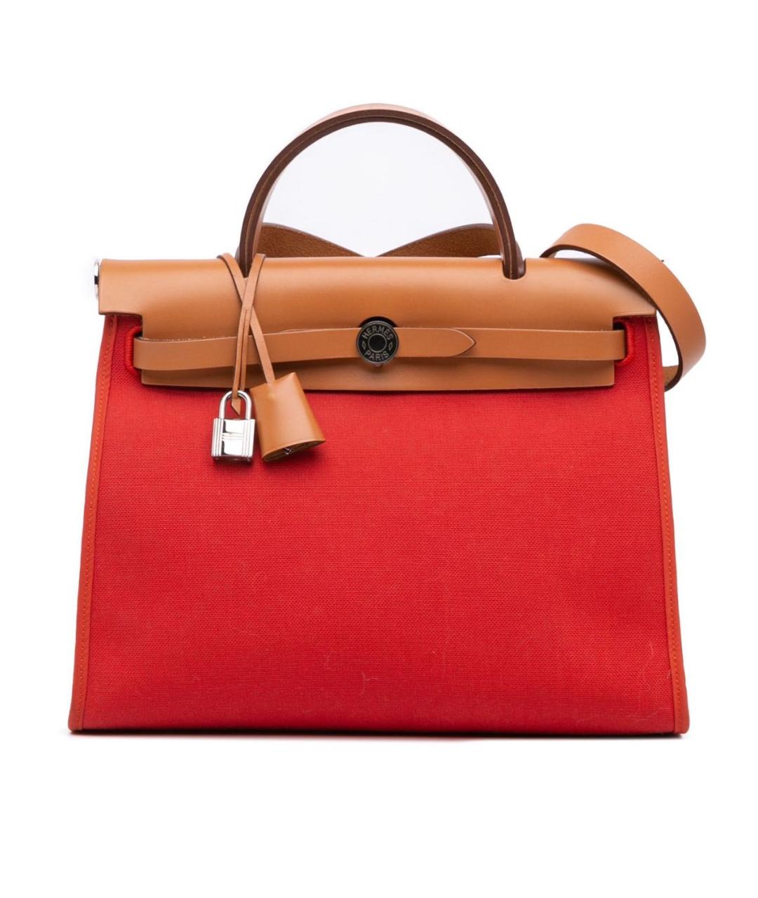 HERMES Красная кожаная сумка с короткими ручками, фото 8