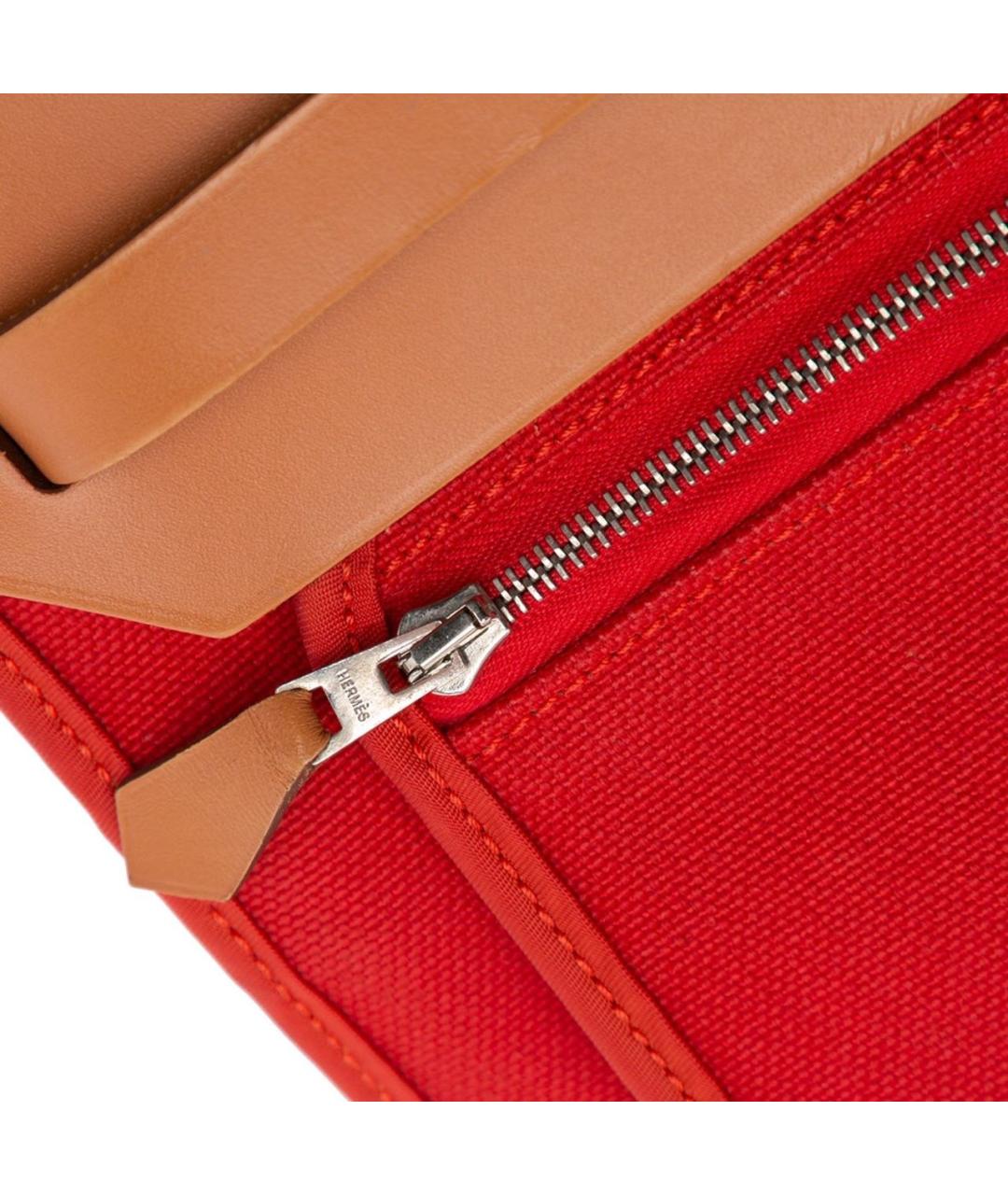 HERMES Красная кожаная сумка с короткими ручками, фото 6
