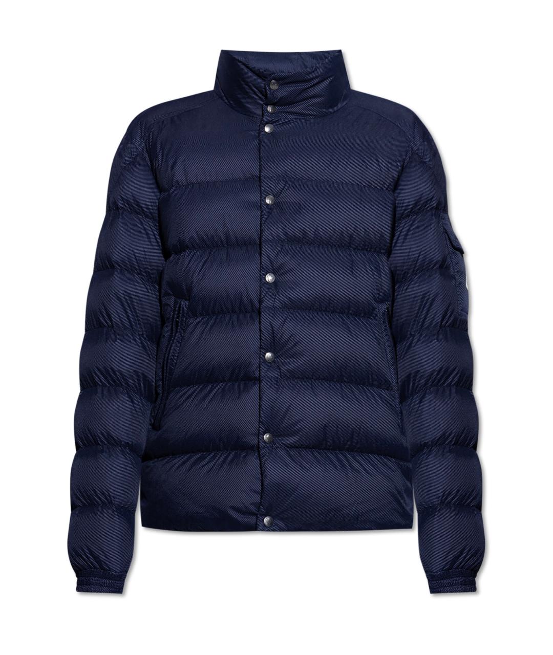 MONCLER Темно-синий полиамидовый пуховик, фото 6