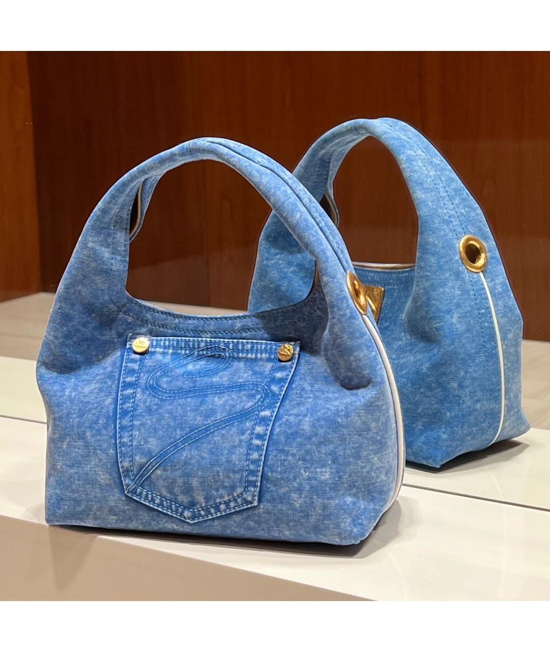 SCHIAPARELLI Синяя замшевая сумка с короткими ручками, фото 4