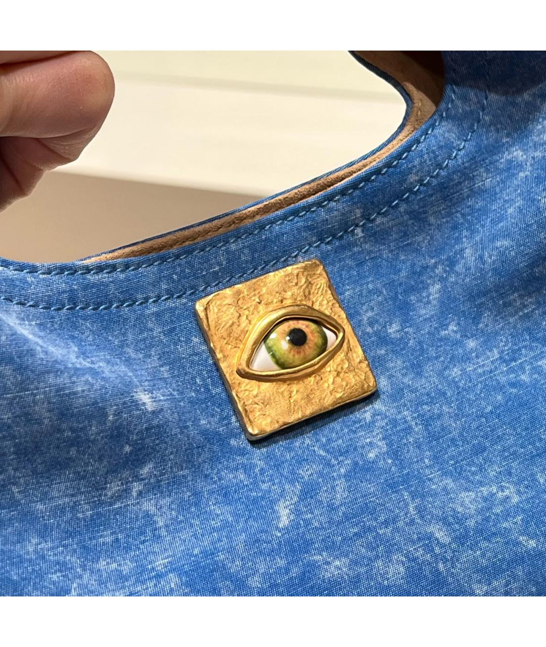 SCHIAPARELLI Синяя замшевая сумка с короткими ручками, фото 3