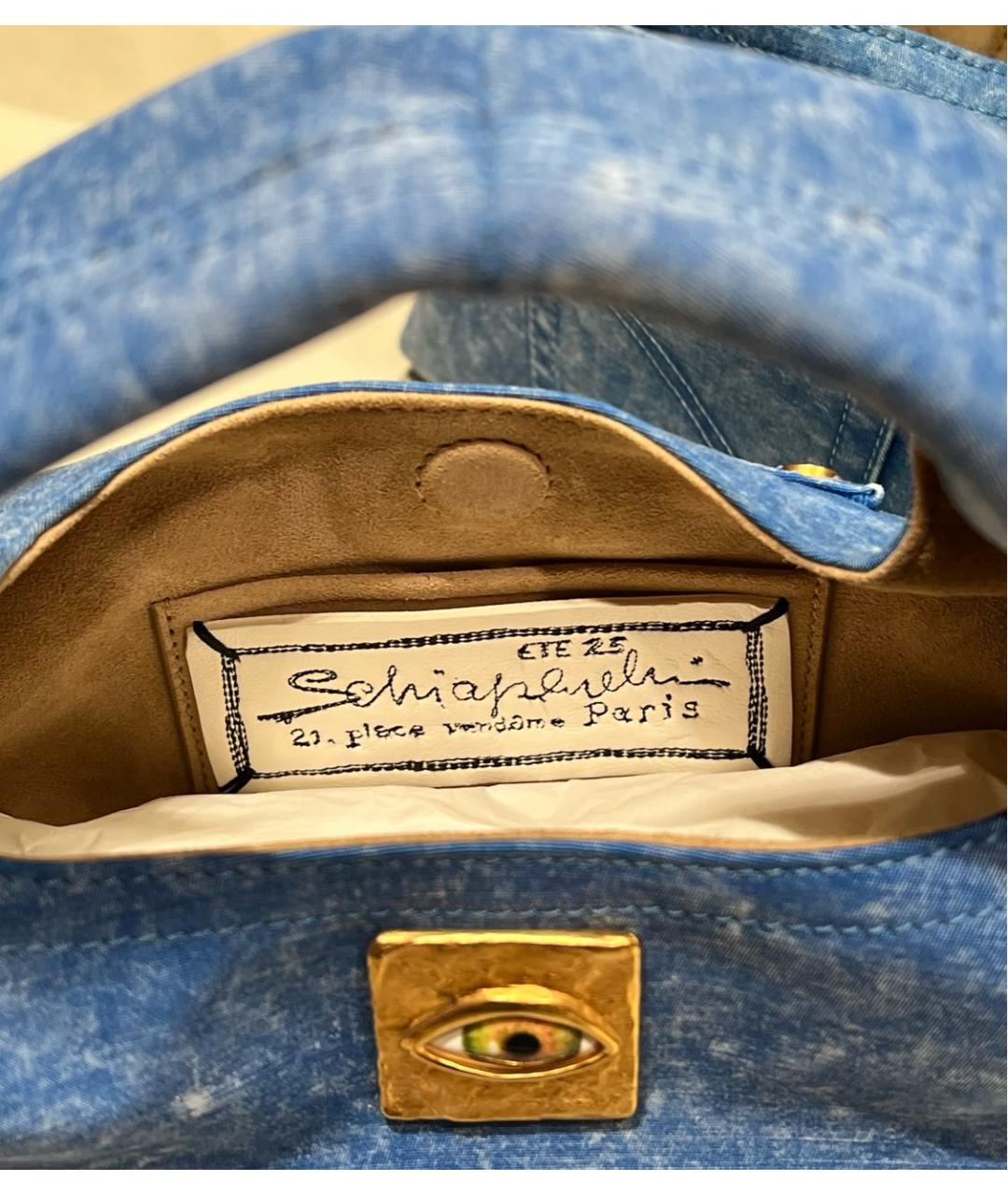 SCHIAPARELLI Синяя замшевая сумка с короткими ручками, фото 2