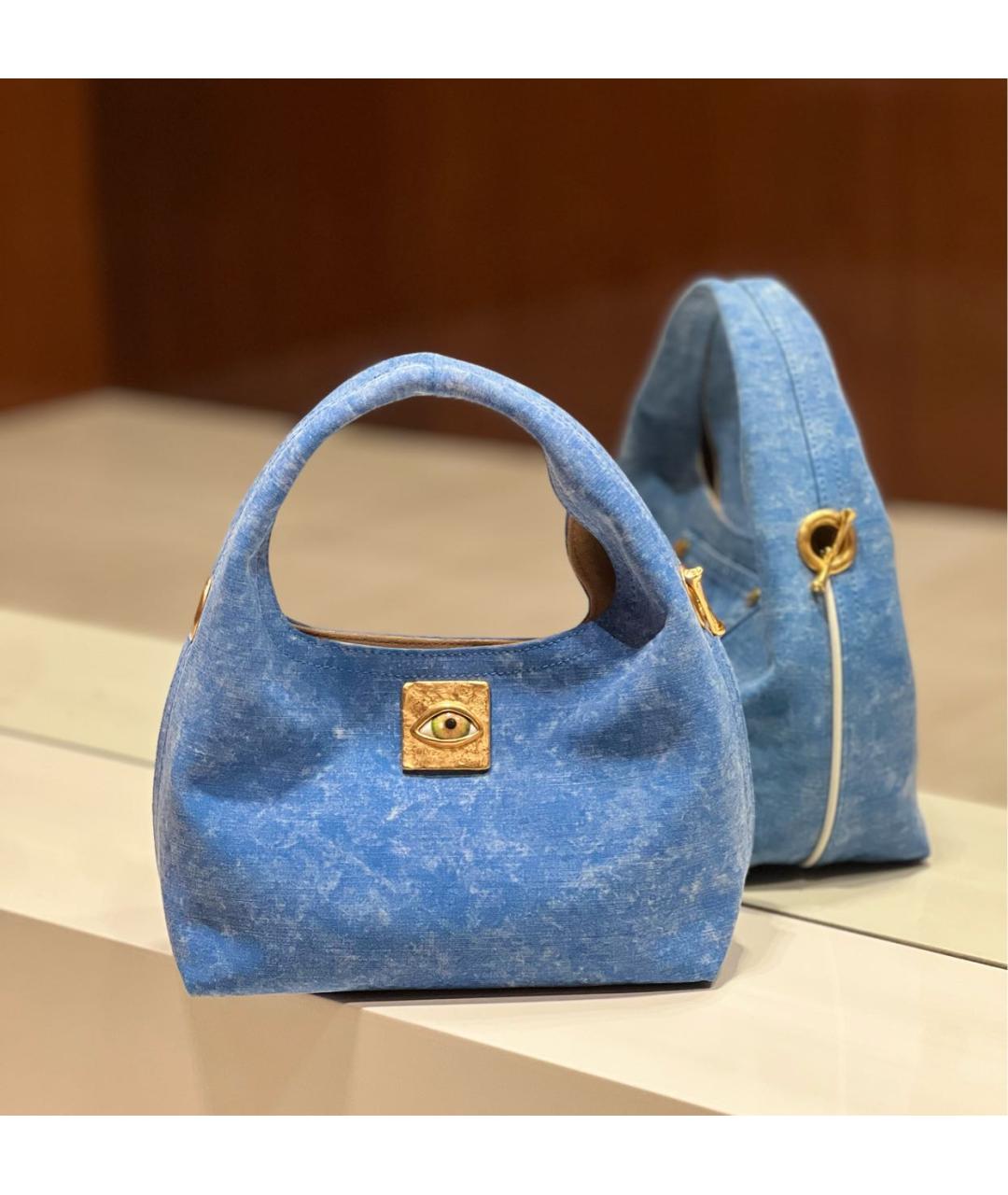 SCHIAPARELLI Синяя замшевая сумка с короткими ручками, фото 9