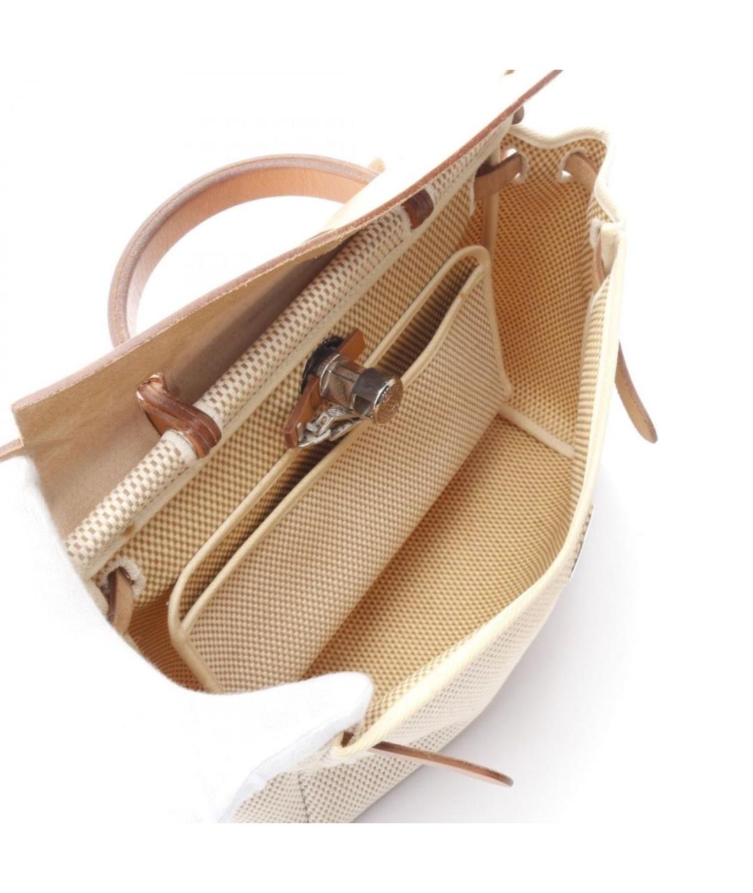 HERMES Бежевая сумка с короткими ручками, фото 3