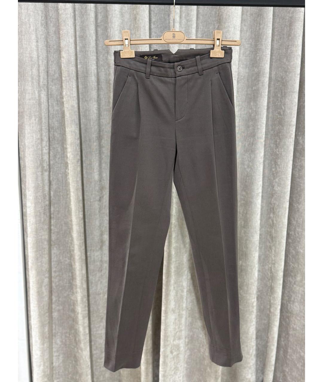 LORO PIANA Бежевые хлопковые брюки узкие, фото 5