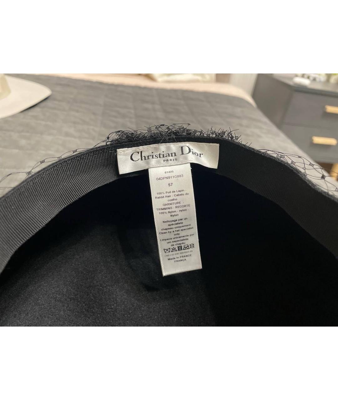 CHRISTIAN DIOR Черная шерстяная шляпа, фото 4