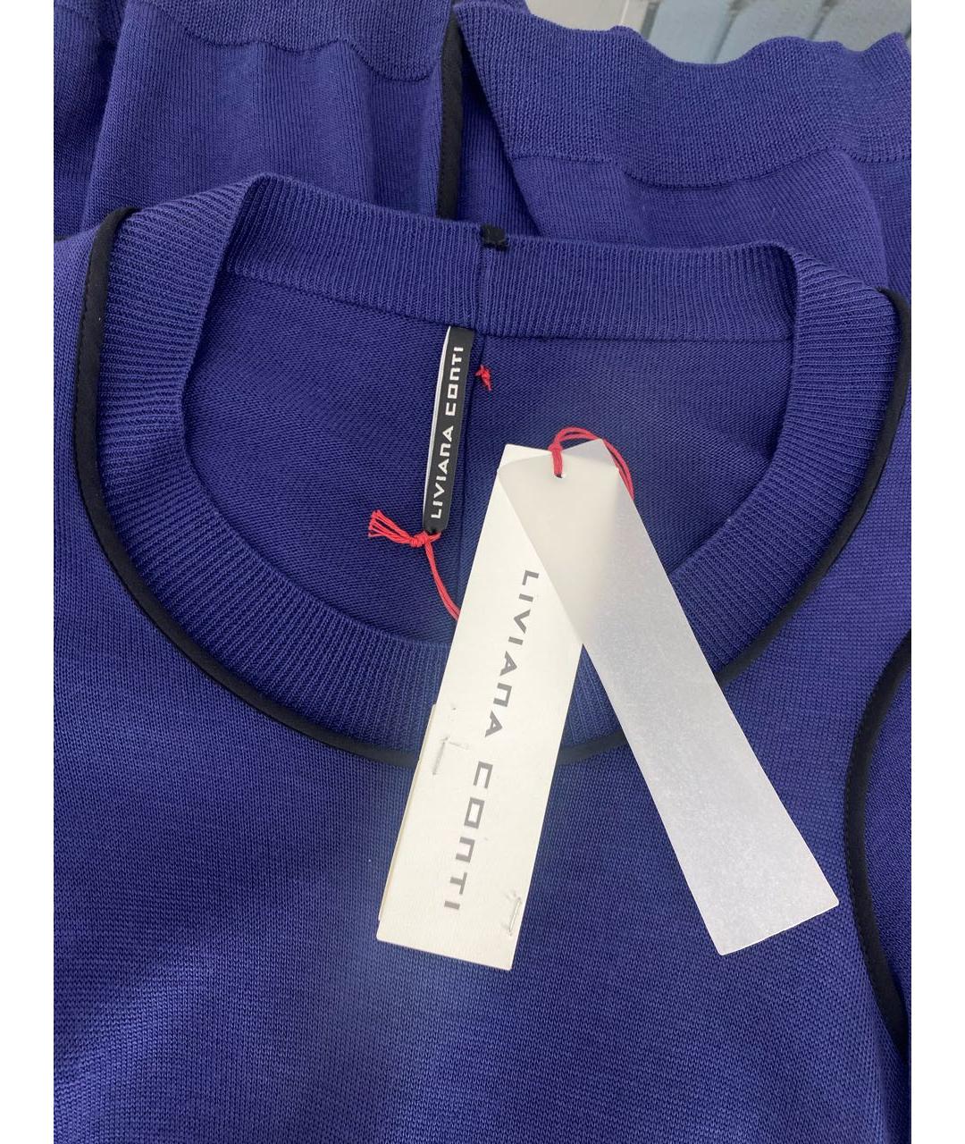 LIVIANA CONTI Темно-синее шерстяное повседневное платье, фото 3