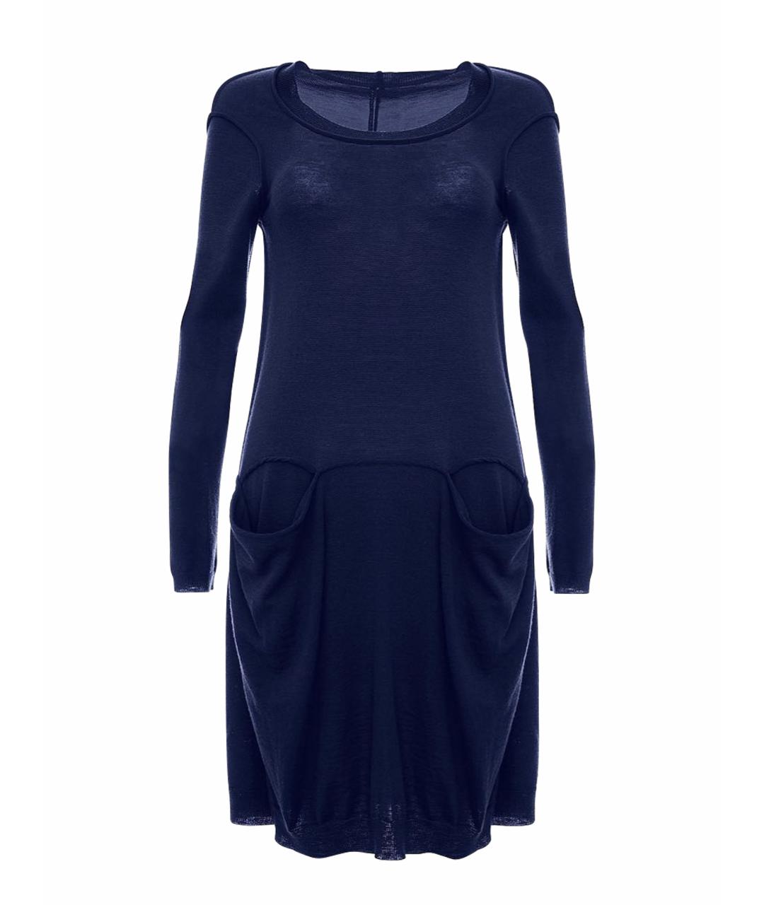 LIVIANA CONTI Темно-синее шерстяное повседневное платье, фото 1