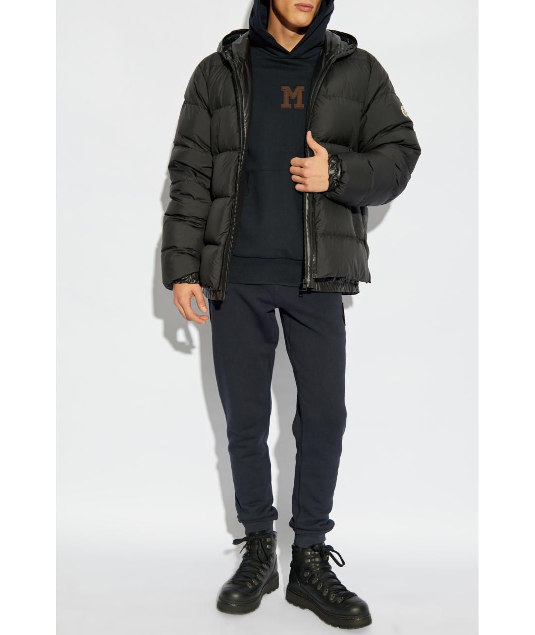 MONCLER Черный полиэстеровый пуховик, фото 4