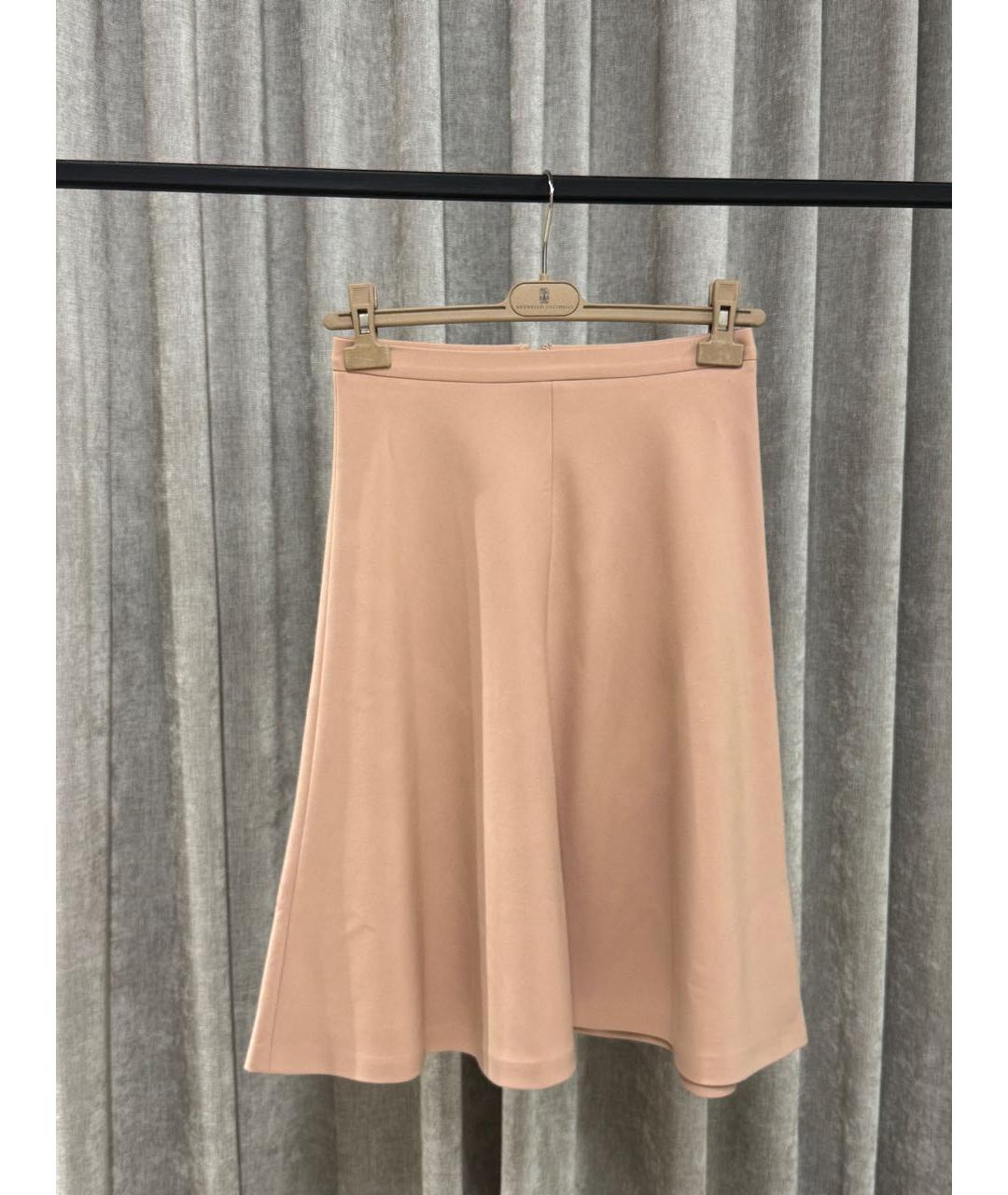 RED VALENTINO Розовая шерстяная юбка миди, фото 5