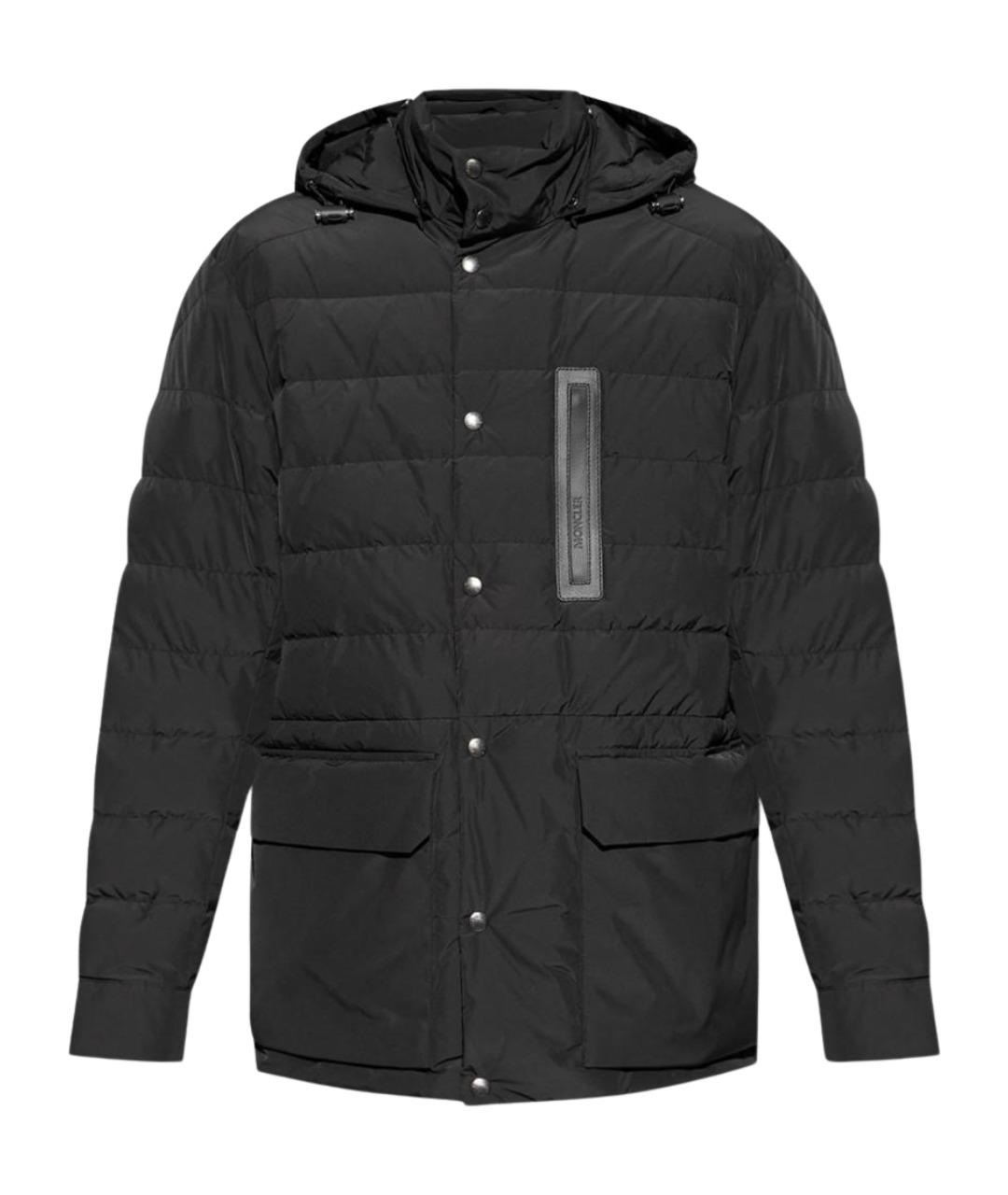 MONCLER Черный полиэстеровый пуховик, фото 1