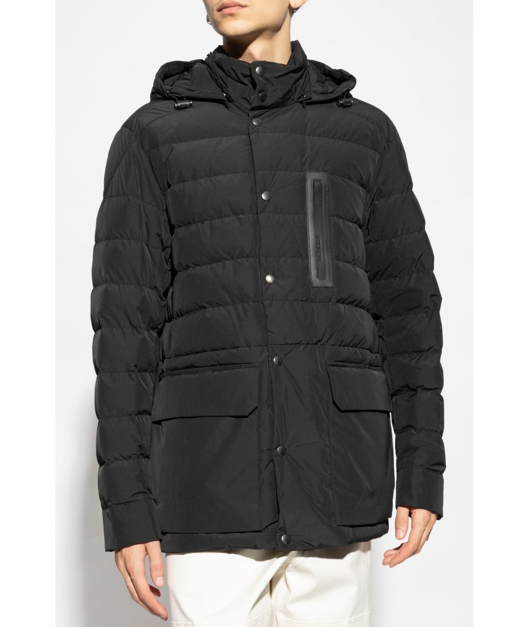 MONCLER Черный полиэстеровый пуховик, фото 3