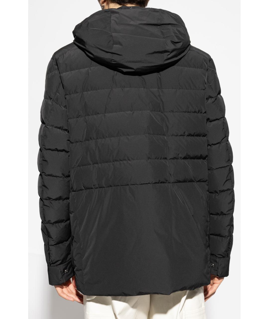MONCLER Черный полиэстеровый пуховик, фото 4