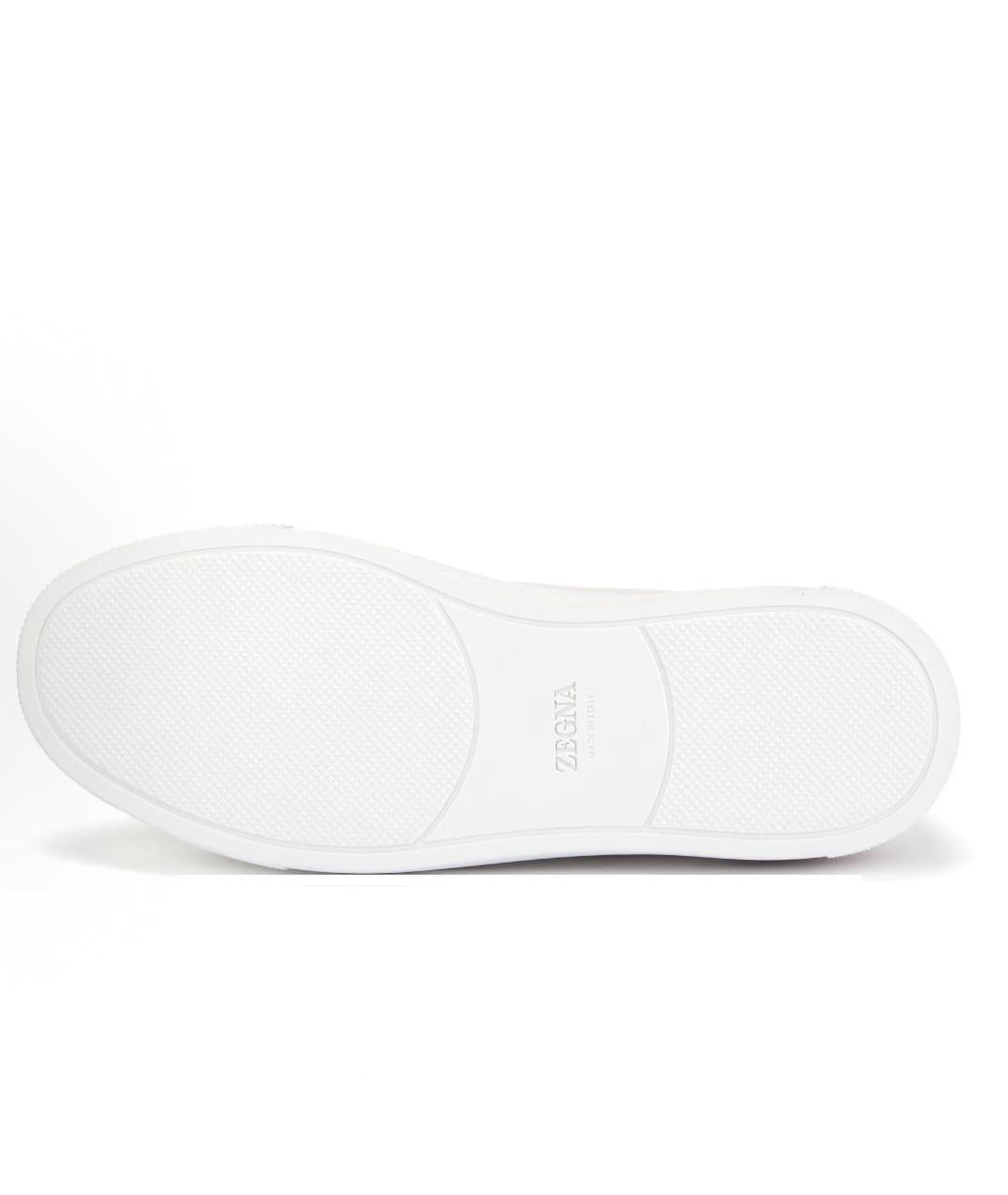ZEGNA Белые кожаные слипоны, фото 4