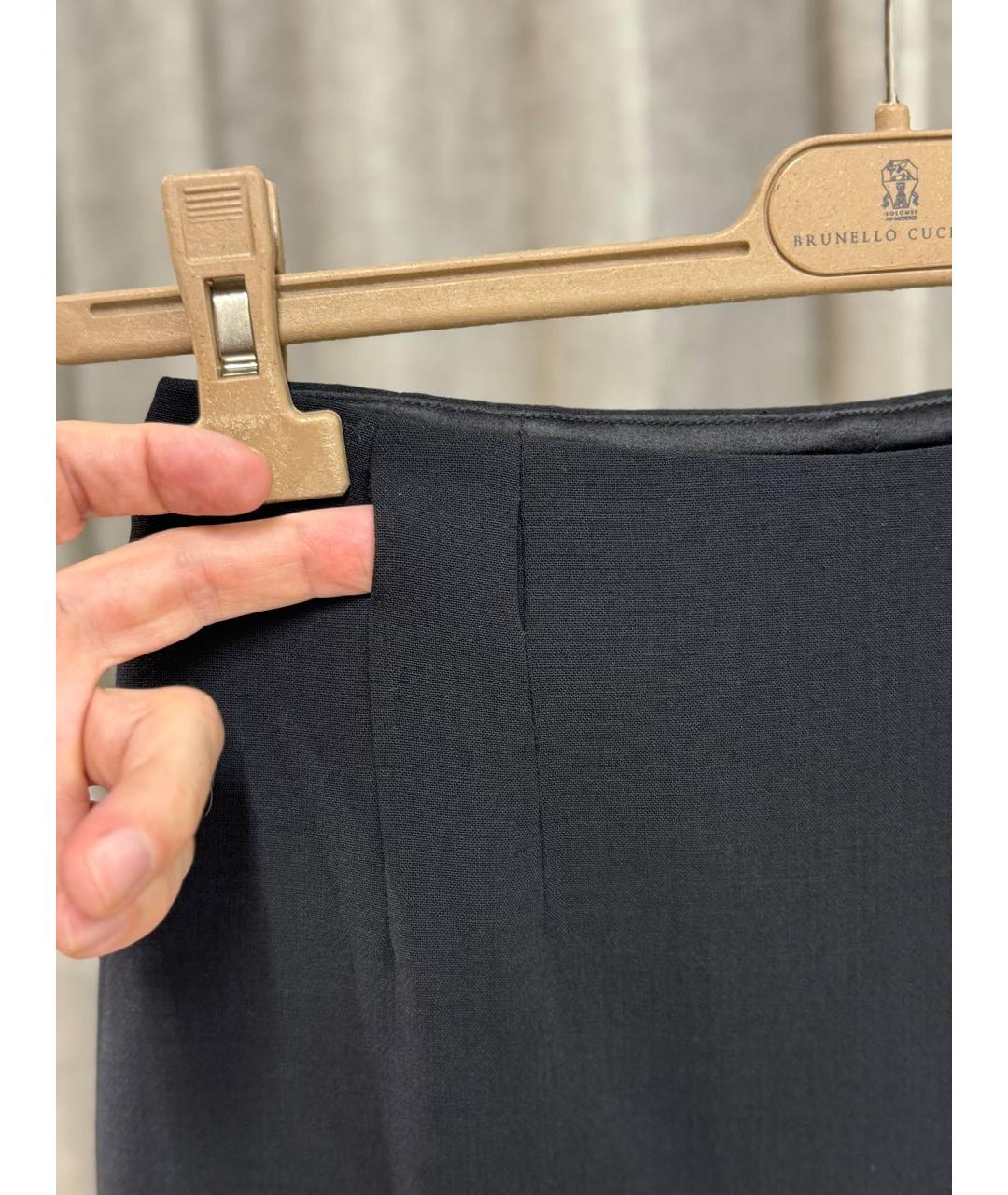 RALPH LAUREN Черная шерстяная юбка миди, фото 4