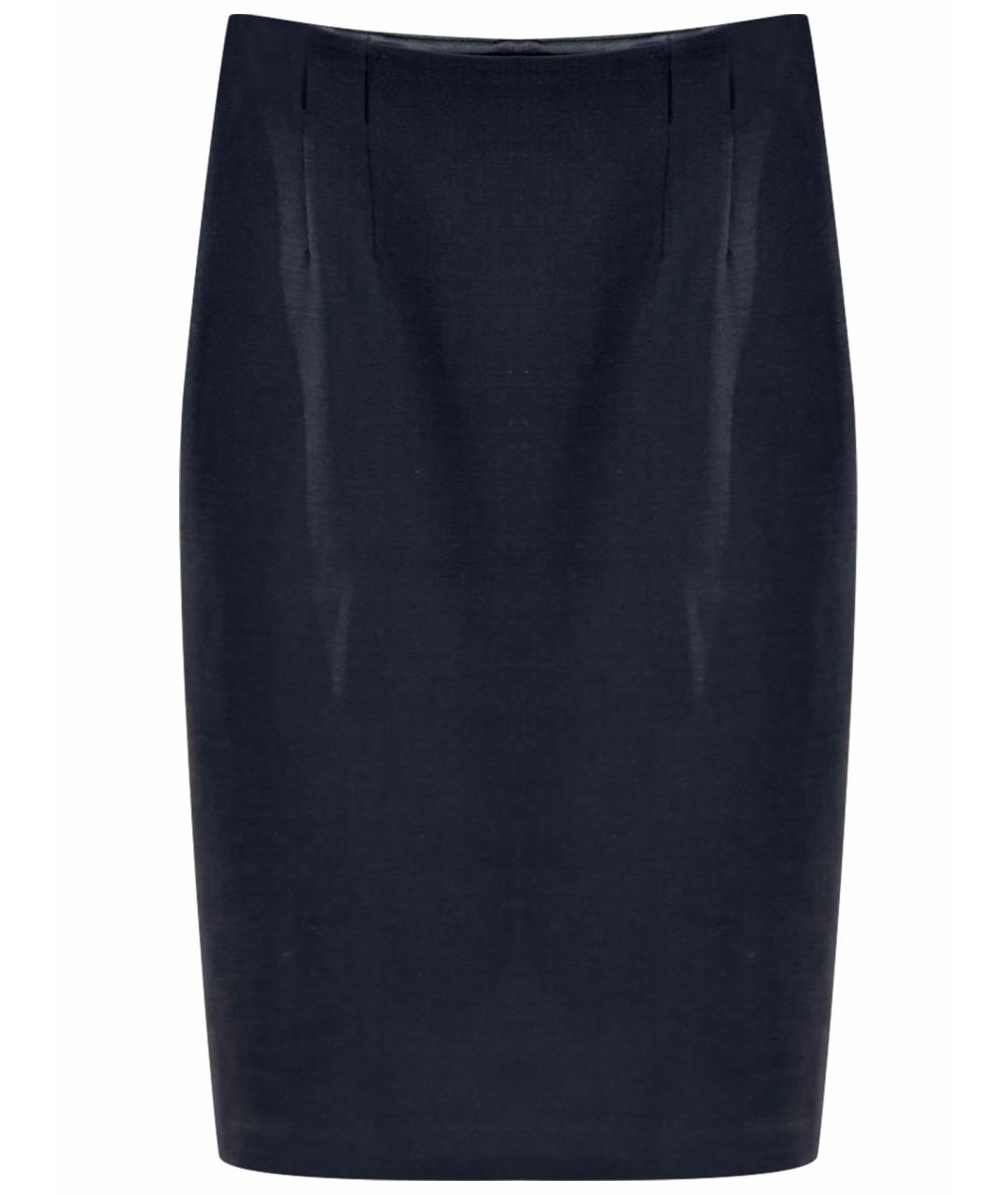 RALPH LAUREN Черная шерстяная юбка миди, фото 1