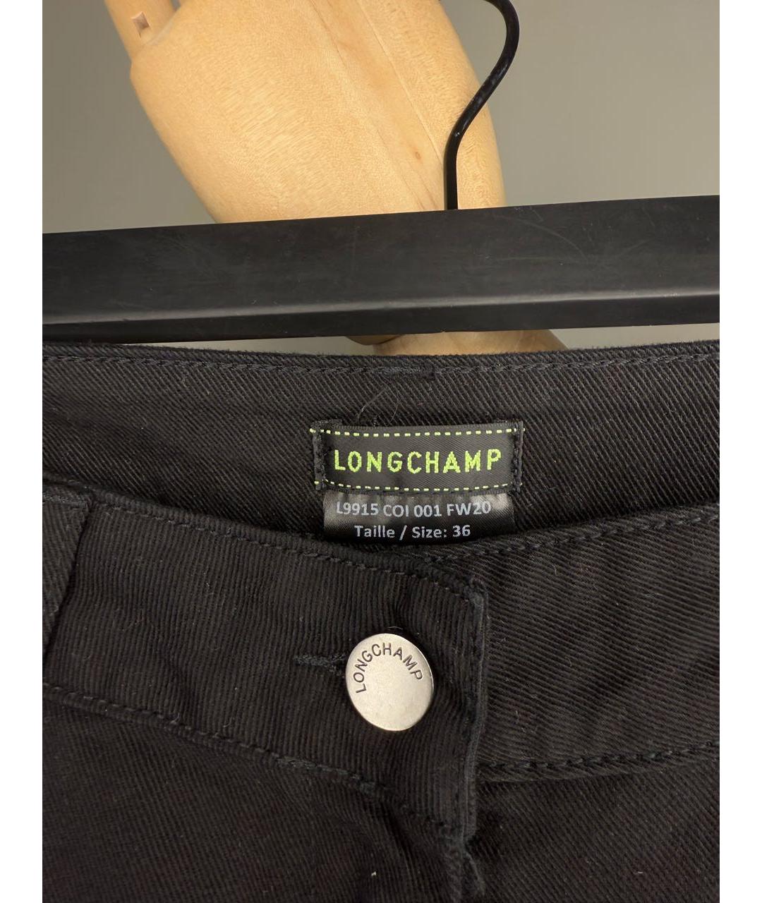 LONGCHAMP Черные хлопковые джинсы слим, фото 2