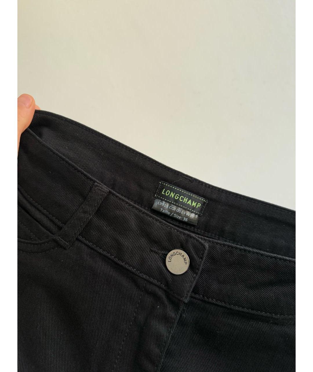 LONGCHAMP Черные хлопковые джинсы слим, фото 7