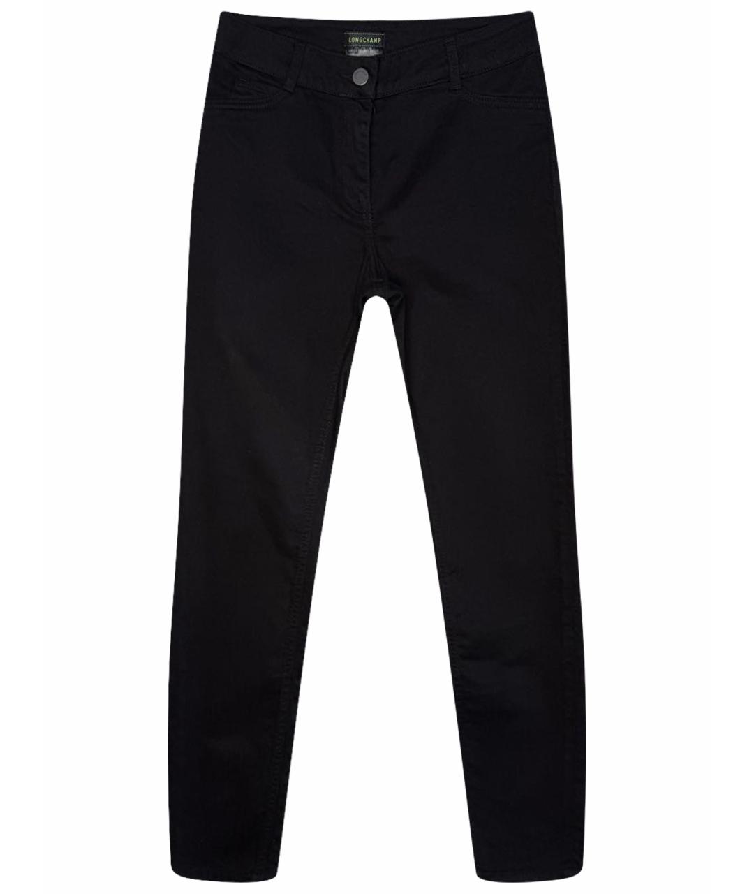 LONGCHAMP Черные хлопковые джинсы слим, фото 1