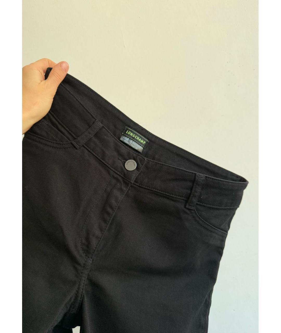 LONGCHAMP Черные хлопковые джинсы слим, фото 3