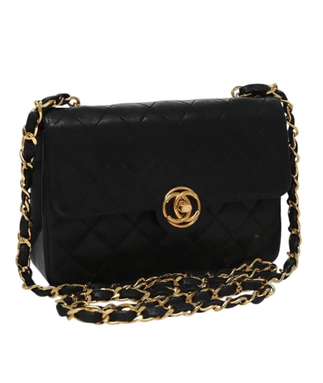 CHANEL Черная кожаная сумка через плечо, фото 4