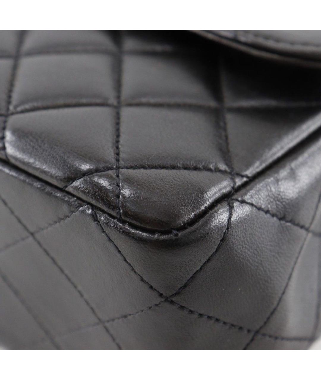 CHANEL Черная кожаная сумка с короткими ручками, фото 7