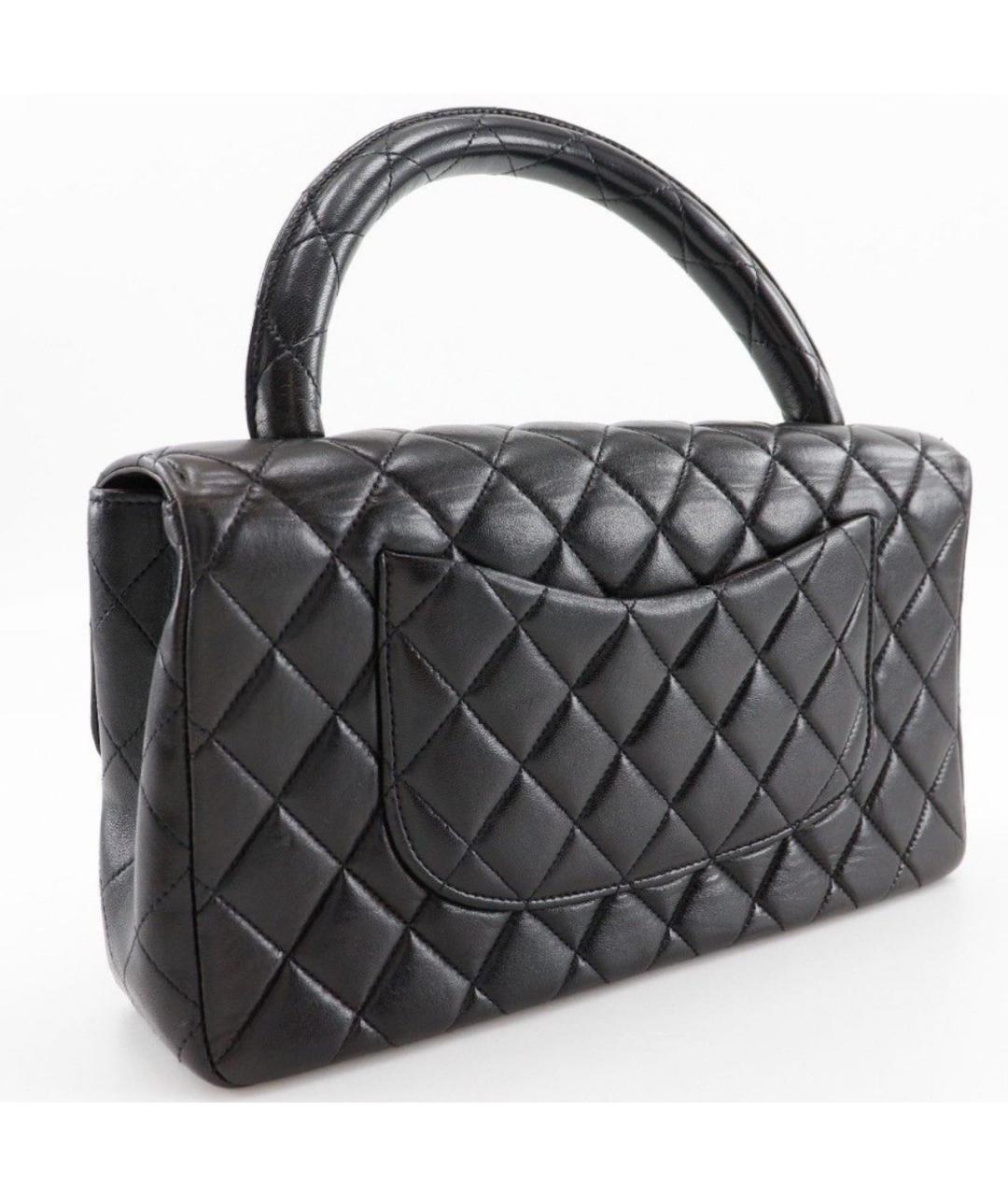 CHANEL Черная кожаная сумка с короткими ручками, фото 3