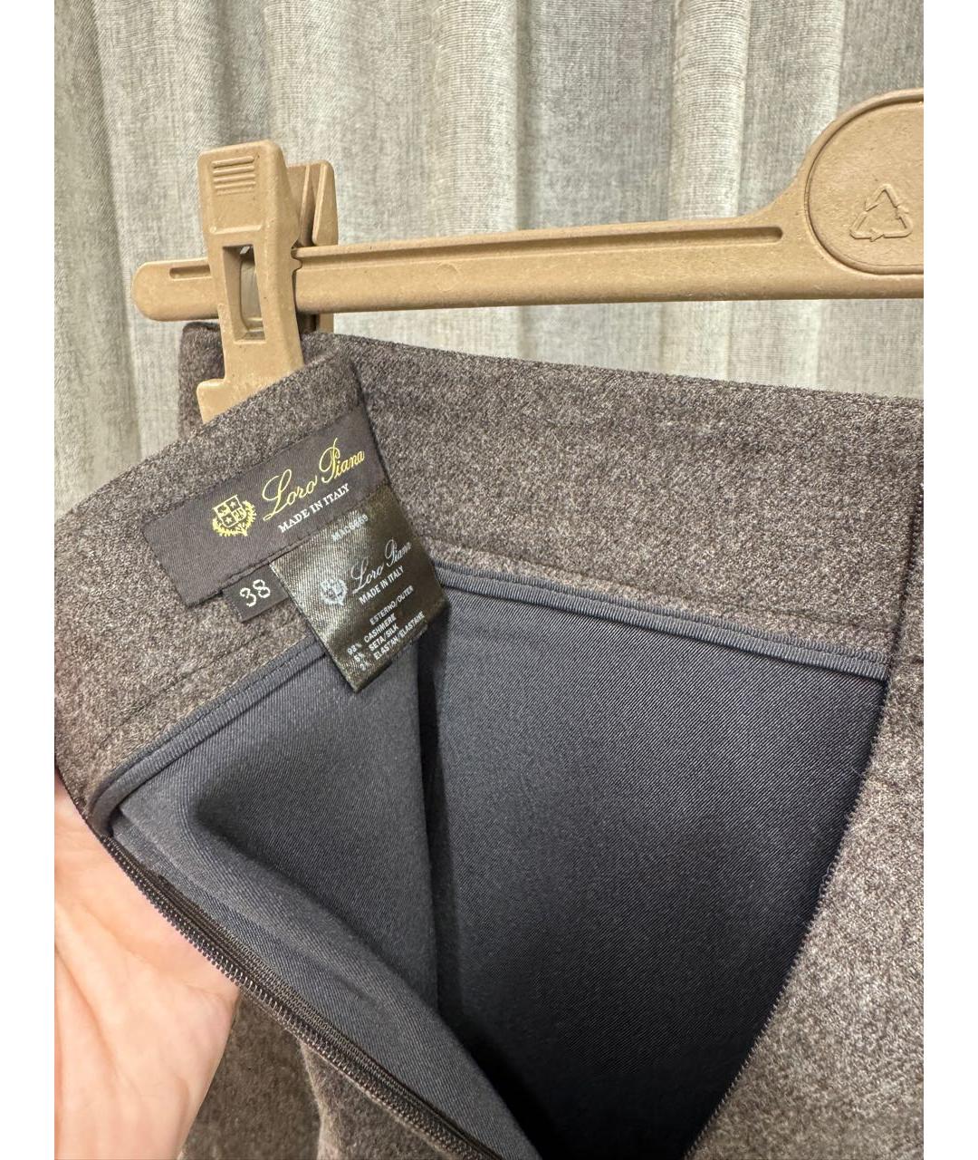 LORO PIANA Мульти шерстяная юбка миди, фото 3