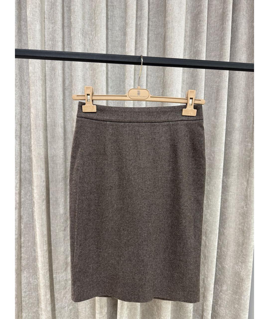 LORO PIANA Мульти шерстяная юбка миди, фото 5