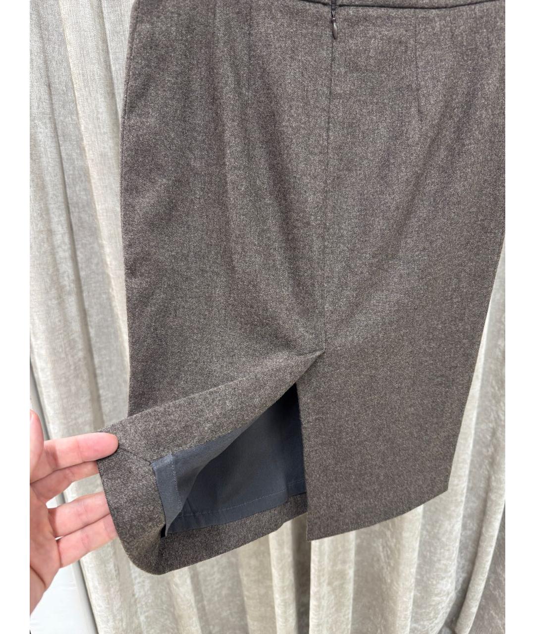 LORO PIANA Мульти шерстяная юбка миди, фото 4