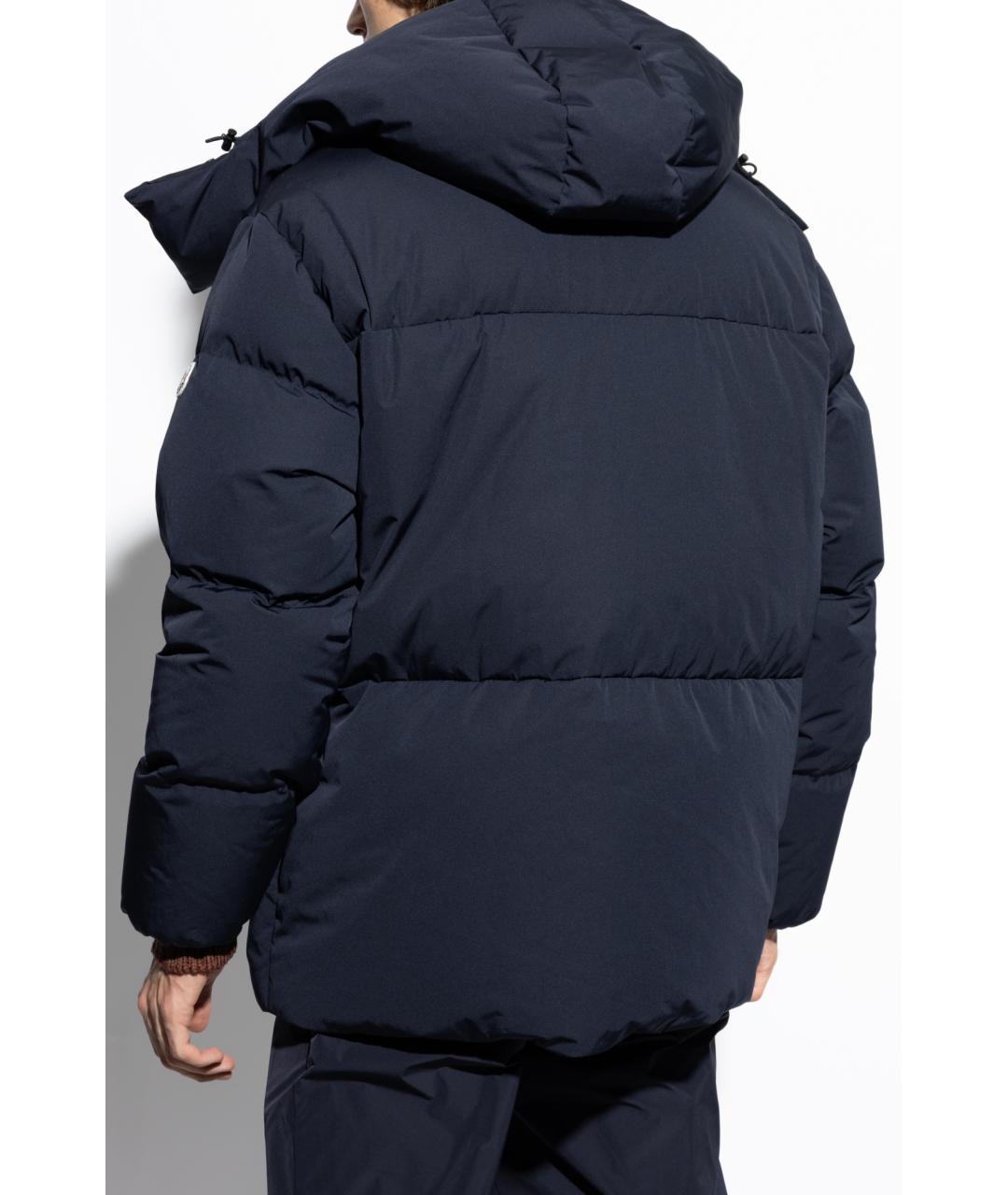 MONCLER Темно-синий полиамидовый пуховик, фото 3