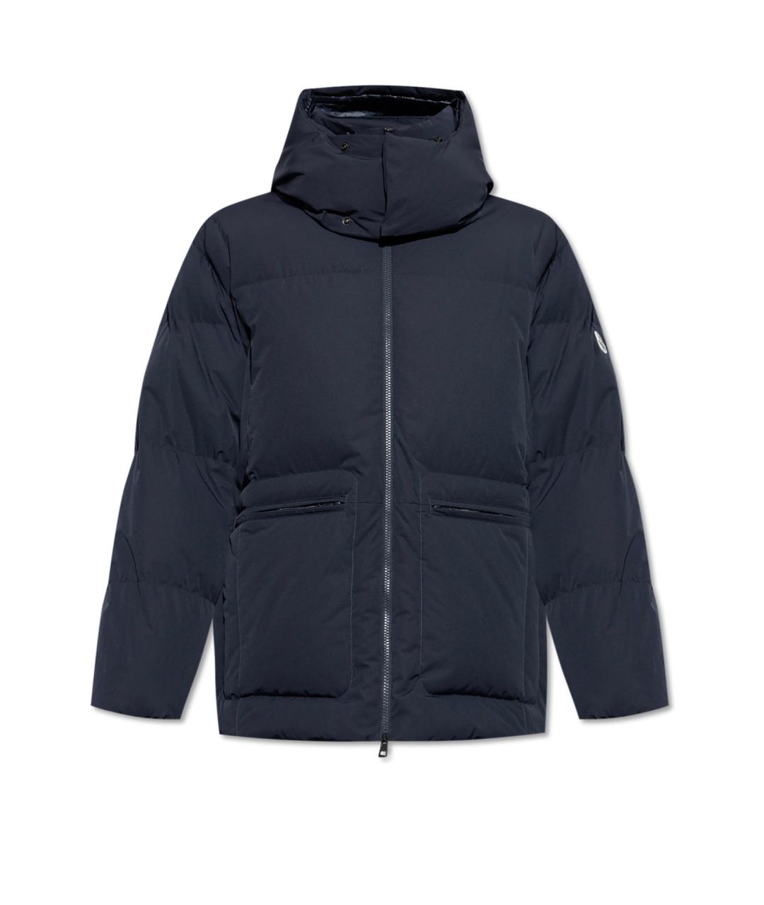 MONCLER Темно-синий полиамидовый пуховик, фото 5