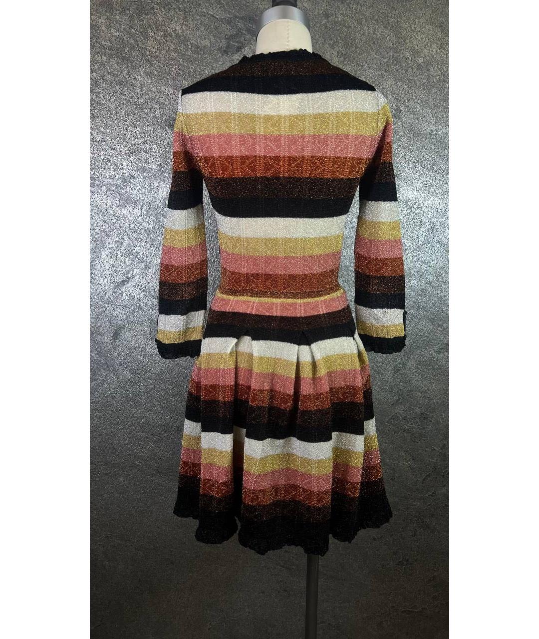 FENDI Мульти шерстяное коктейльное платье, фото 2