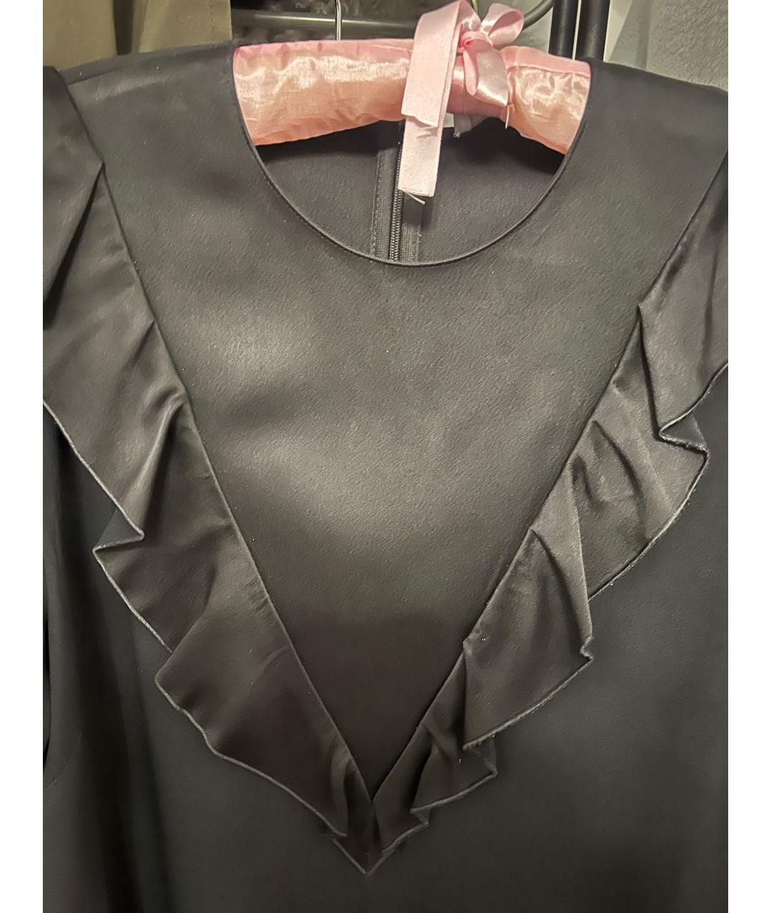 RED VALENTINO Черное ацетатное коктейльное платье, фото 5