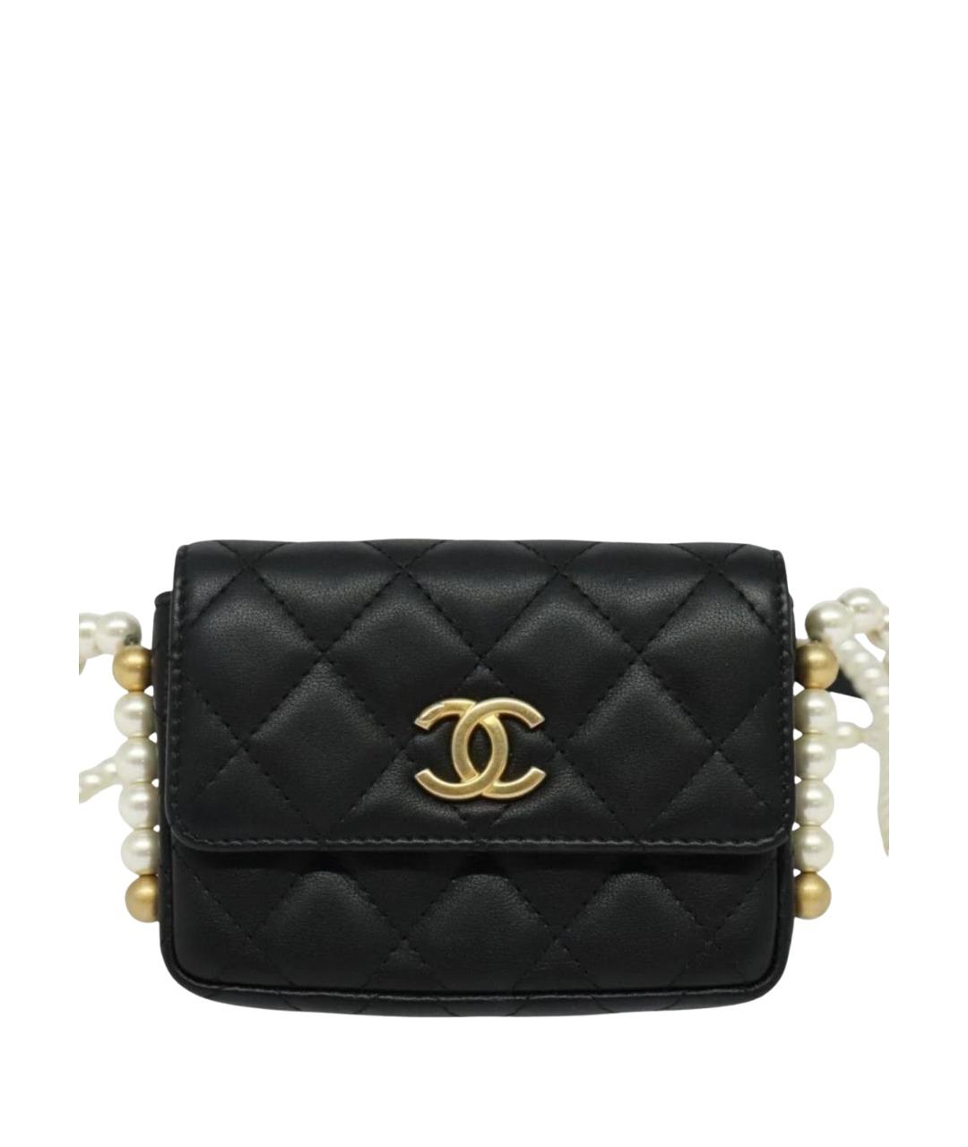 CHANEL Черная кожаная сумка через плечо, фото 1