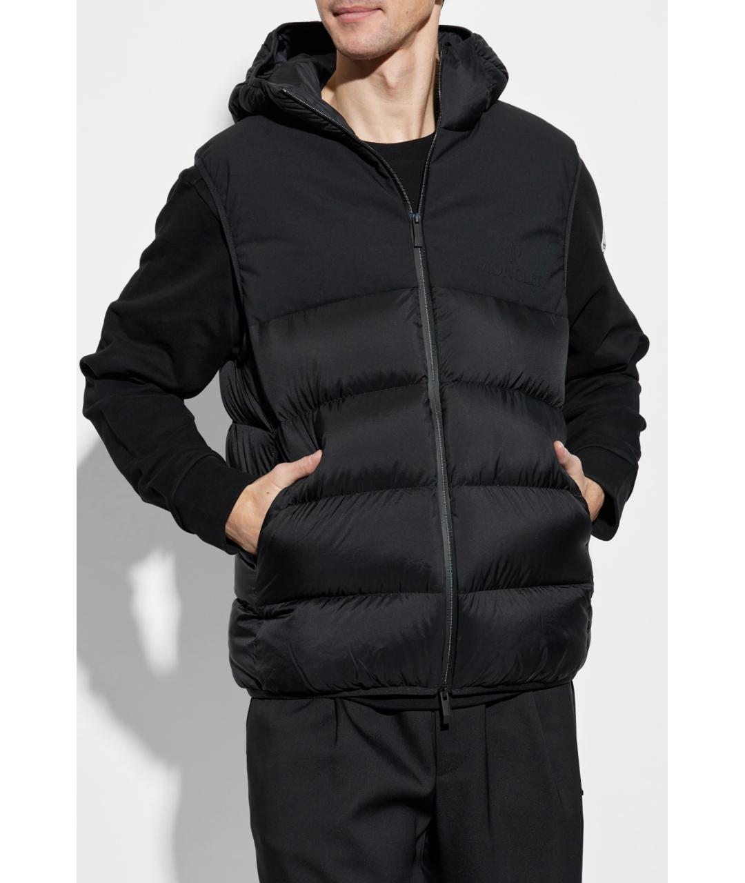 MONCLER Черный полиамидовый жилет, фото 2