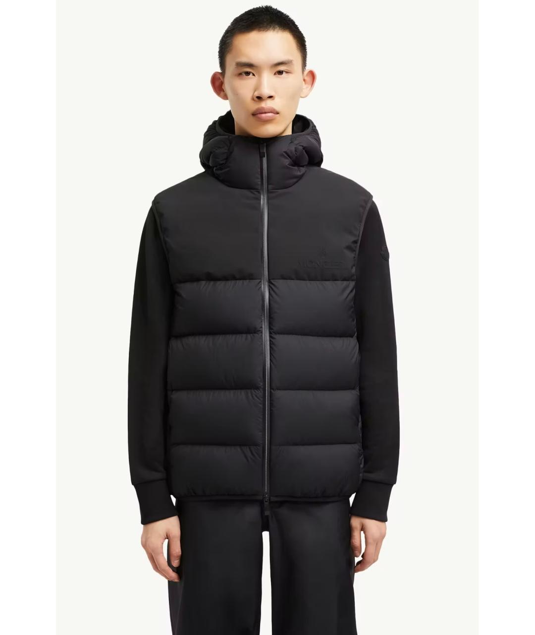 MONCLER Черный полиамидовый жилет, фото 7