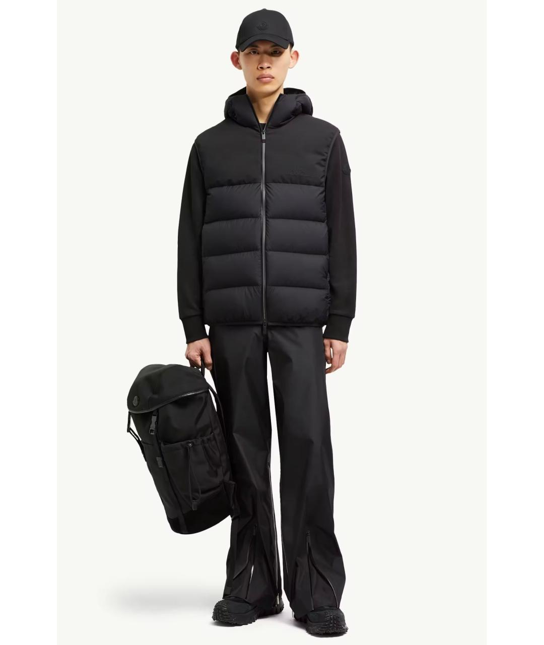 MONCLER Черный полиамидовый жилет, фото 6