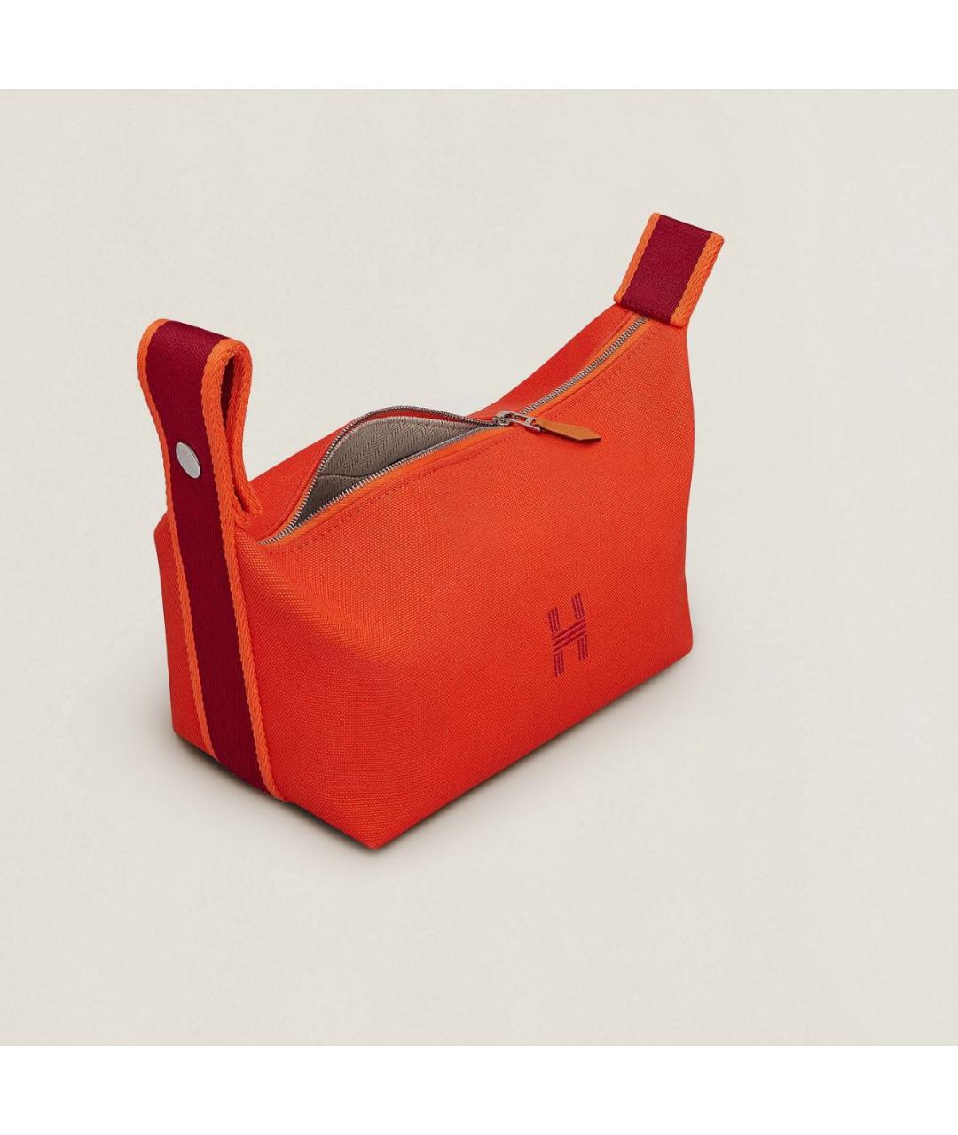 HERMES Оранжевая хлопковая косметичка, фото 2